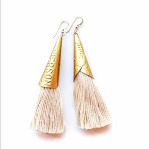 Often Wander cream jingle earrings